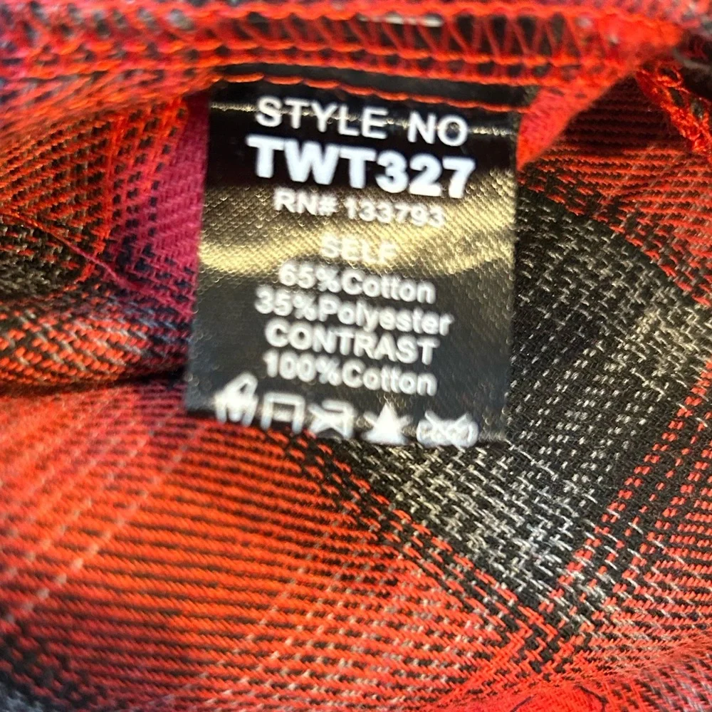 POL Red Plaid Button Down Shirt - Picture 6 of 7